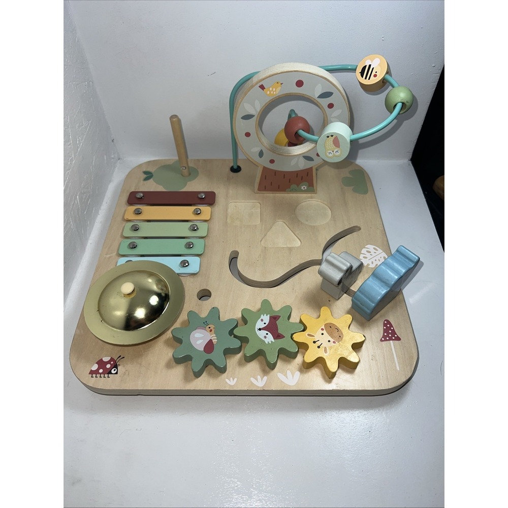 Wooden Baby Activity Tabletop Bead Maze Xylophone Shape Sorter Learning Toy